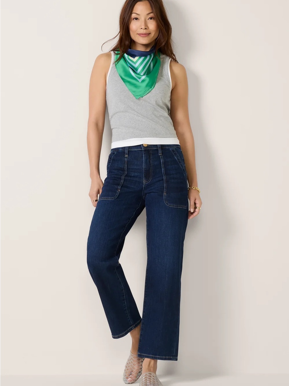 High-Rise straight leg Women’s Jeans in Dark Blue
